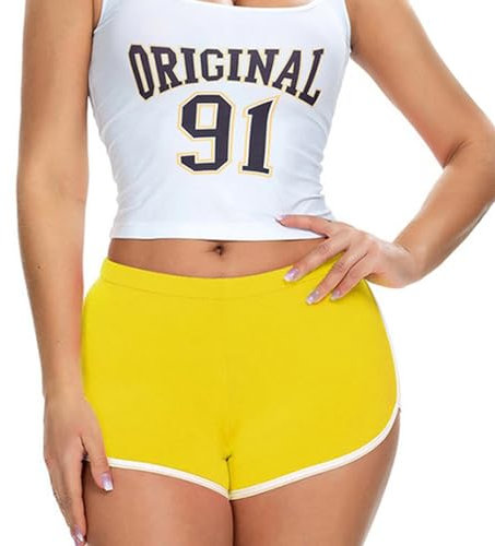 KBOPLEMQ Kurz Yoga Leggings Damen Kurze Sporthose Boom Booty Stretch Scrunch Sexy Gym Shorts Kurze Hose Hotpants Leggings für Pole Dance Rave Femboy Twerk Wandern Outdoor Workout Sportshorts