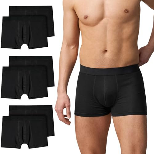 QINCAO Boxer Uomo, a Confezioni di 6 Pezzi, Mutande Uomo, Boxer Uomo Cotone Senza Logo.