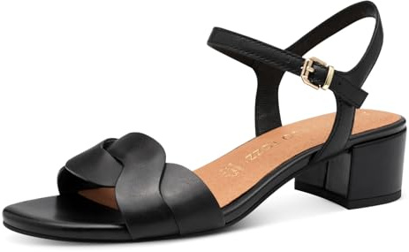 Marco Tozzi Damen Sandalen mit Absatz aus Leder mit Schließe