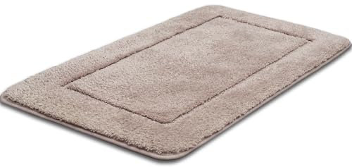 Mixibaby Badteppich rutschfeste,weicher Badezimmerteppich, Wasserabsorbierend Badematte, Maschinenwaschbar, Badvorleger für Dusche, Badewanne und Toilette, Größe:60 cm x 90 cm, Farbe :Beige