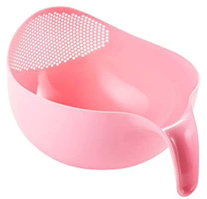 Rice Washer Strainer Colanders,Rice Wash Sieve,Plastic Pinks Rice Washer Strainer,Multipurpose Drain Basket for Vegetable Fruit Pinks