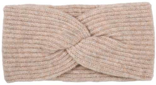 styleBREAKER Damen Strick Stirnband mit Twist Knoten und Rippenmuster einfarbig, warmes Winter Haarband, Headband 04026072, Farbe:Braun meliert