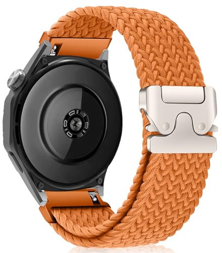 SeNool 22mm Nylon Bracelet pour Xiaomi Watch S4/Redmi Watch 5 Active/Redmi Watch 5 Lite/Watch S3/S1 Pro, Réglable Sport Band pour Huawei Watch GT 5 46mm/GT 5 Pro 46mm/GT 4 46mm - Orange