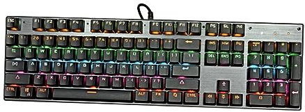 BELLIFFY Clavier De Jeu Mécanique Rétroéclairé 104 Touches USB Lumière Rvb Clavier Ergonomique sans Conflit