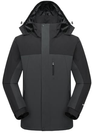 LHHMZ Veste imperméable d'extérieur pour hommes, Manteau de randonnée coupe-vent, Veste décontractée de tous les jours, Manteau de travail avec capuchon