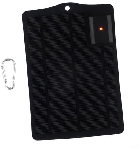 Cargador de panel solar portátil para camping, carga rápida y fiable para teléfonos móviles (negro)