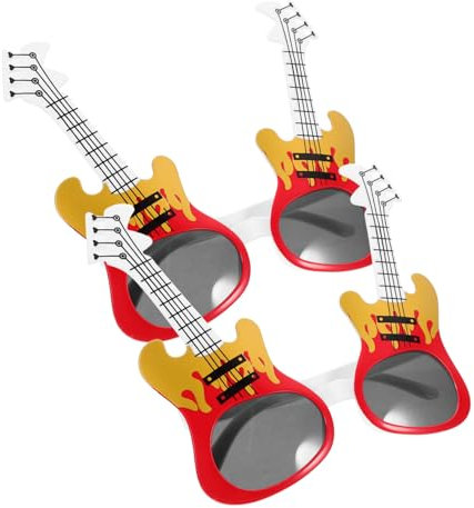 DEARMAMY 2 Paar Gitarren-Party-Brille Brillen für Musikinstrumente Licht Gläser lustige Brille Sonnenbrille leuchtbrillen faschingsbrille Brillen für das Festival Brille Foto-Requisite Abs