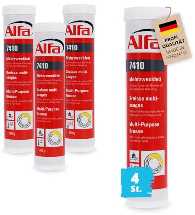 Alfa 4X Mehrzweckfett 400 ml Profi-Qualität universell einsetzbares Lithiumfett, Schmierfett, Langzeitfett - schützt Motoren vor Korrosion und Alterung, temperaturbeständig