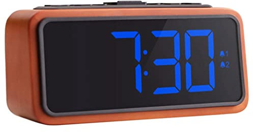 Wecker Radio Digital Holz FM Wecker mit Großem LED Display Helligkeit Dimmer und Schlummeralarm 12/24h