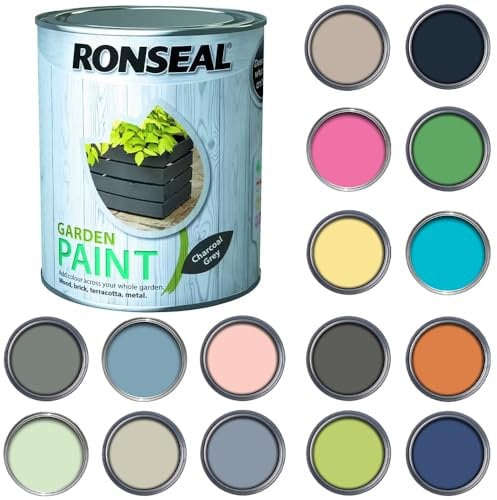 Q&H Garden Paint 750ml - Exterior Wood Paint - Waterproof & Weatherproof Outdoor Furniture Paint Tin - Long Lasting Fence Paints Matt Finish - Sheds, Benches, Woods, Stones Paint (Charcoal Grey)