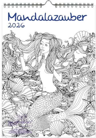 DIY Mandalazauber Ausmalkalender DIN A4 Kalender für 2026 Mandala Zeichnen Malen - Seelenzauber