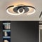 Meloweel LED Deckenleuchte Schlafzimmer 3000K warmes Licht, Modern schwarz „S“ 2-Ringe Deckenlampe 26W 40cm 2600lm, Schlafzimmerlampe, Flurlicht, Nicht dimmbar, Ohne Fernbedienung