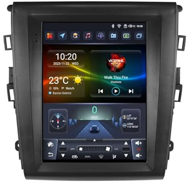 Android 14 Stereo Multime Radio 2 Din 9.7 Zoll Touch Display Für Ford Mondeo Mk5 Fusion 2013-2019 Mit Carplay Android Auto GPS Navigation Bluetooth Lenkradsteuerung AHD Rückfahrkamera(Y200 4+64G)
