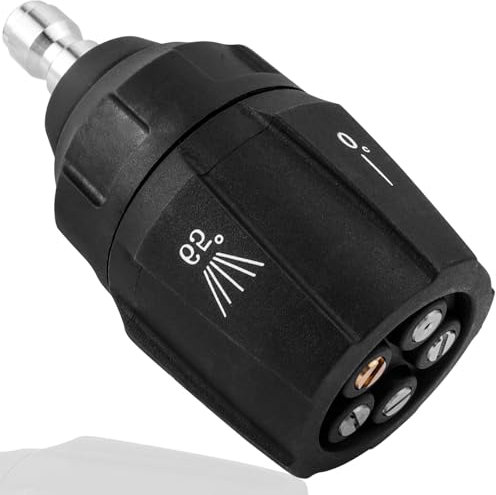 Treki 5-in-1 Power Pressure Washer Nozzle 1/4'' Quick Change Over Spray Nozzle Adjustable Multi Rotating Spray Nozzles for Garden Pet Street Car Cleaning