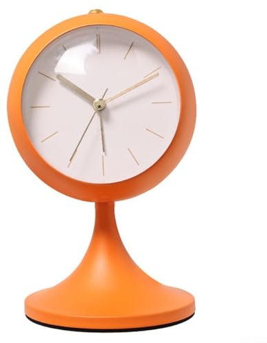 Wecker mit Kugeltrompeten-Design, leuchtende Funktionalität sorgt für einfaches Ablesen der Zeit in dunklen Räumen (orange)