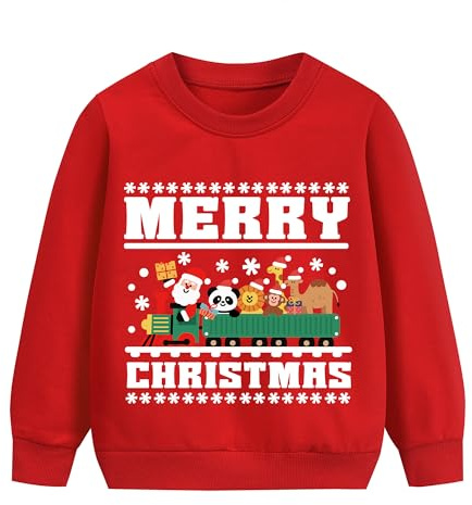 Jungen Weihnacht Pullover Sweatshirt Kinder Weihnachtsoutfit Christmas Xmas Outfits Weihnachtsmann Clothes 2-7 Jahre