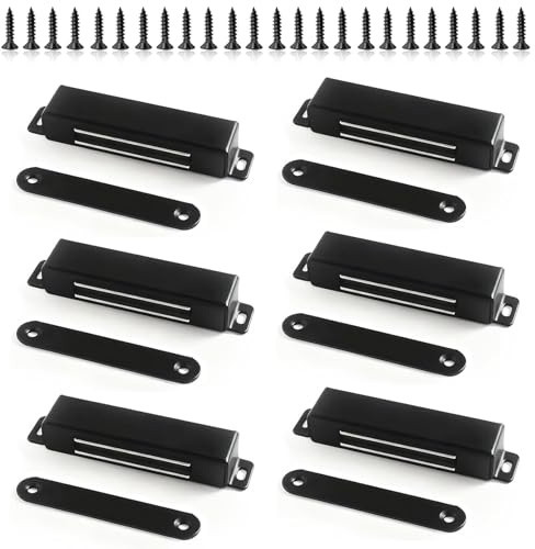 6 Stück Magnetschnäpper Extra Stark 40 kg, Magnetischer Türverschluss aus Edelstahl, Starker Schrankmagnet für Küchenschränke, Kleiderschränke & Möbel, inkl. Schrauben