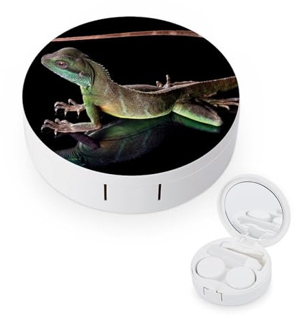 fkgvwo Contact Lens Case Lizard Contact Lens Holder Box Container Soak Storage Kit