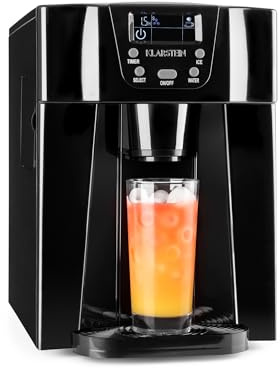 Klarstein 2L Small Ice Maker Machine, Counter Top Ice Machine For Home and Kitchen, Fast Operation, Makes 12 kg of Bullets, Dispenses Cold Water, Safety Alarms, Countertop Cube Maker