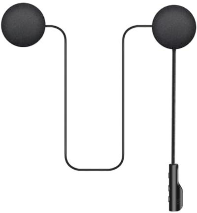 BESPORTBLE Motorcycle Helmet Headset Wireless 5.0 with Microphone and Battery Level Display, Plastic Outdoor Headphones for Motorbike Communication and Audio