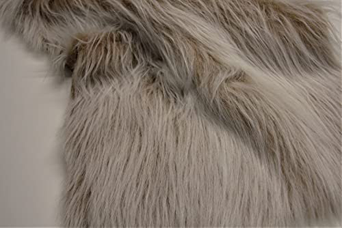 Hochflor Fun Kunstpelz Gewebematerial - Kamel Frost - Beige, 5Mtr - 500cmx150cm