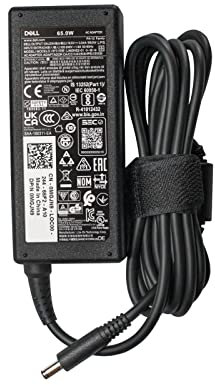 Dell Genuine Laptop Adapter 65W Battery Charger for Inspiron 17 3793, Inspiron 17 5767 Notebook Power Supply Unit With Complete UK Mains Cord 19.5V 3.34A (Block Shape)