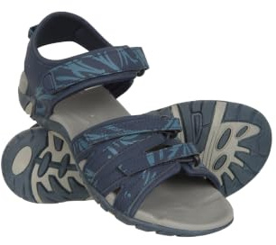 Mountain Warehouse Santorini Womens Wide Fit Sandals - Lightweight Footwear with Adjustable Straps & Cushioned Insole - Spring Summer, Beach, Walking, Travelling Navy 6