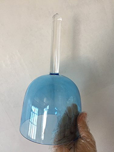 1 pcs light blue color Crystal Singing handle Bowl 5.5 G throat chakra,432HZ, Perfect pitch for meditation and Yoga.