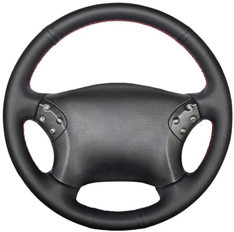 MEWANT Lenkradbezug für Benz W203 C-Klasse 2001-2007 C32 AMG 2002-2003 Lenkradhülle aus Kunstleder Mikrofaser Leder per Hand Nähen