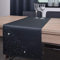 DECOOR - schmutzabweisendes Tischläufern, 40 x 140 cm, Grafit, veredelt mit einem ästhetischen Rückseite auf 1 cm, verziert mit Kristallen, Gewebe 200 g/m², 100% Polyester, hergestellt in der EU
