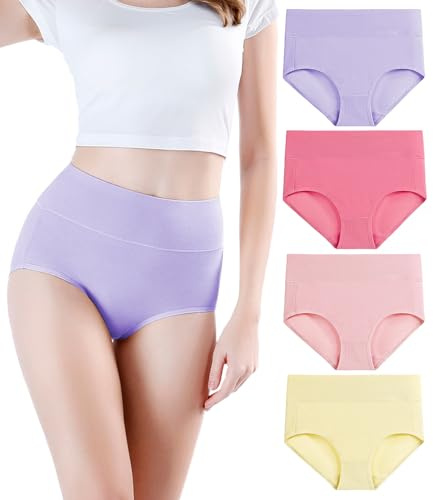 wirarpa Ladies Knickers Cotton Full Briefs High Waisted Underwear Panties for Women Multipack Size XS