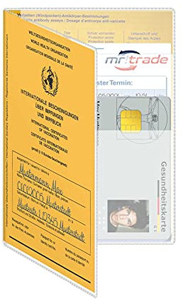 mtb more energy® 10x Hülle für Impfausweis Impfpass (Größe 13x9.3 cm, Ausstelldatum ab ca 2005) - aufklappbar - mit Zusatzfächern - Impfpasshülle Klarsichthülle Schutzhülle