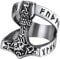 FaithHeart Mans Ring Nordic Viking Jewelry Punk Mjolnir Thor Hammer Talisman Rings Chunky Band Norse Ring for Husband Size S