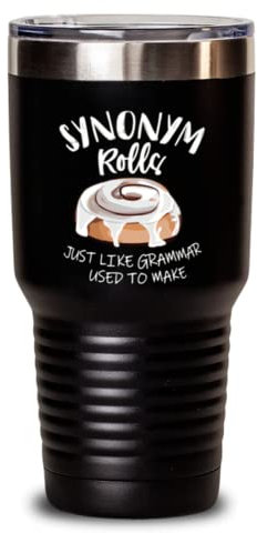 Becher aus Edelstahl, isoliert, lustig, Synonym, Rollen, Jus Like Grammar Used To Make English Teacher, 880 ml