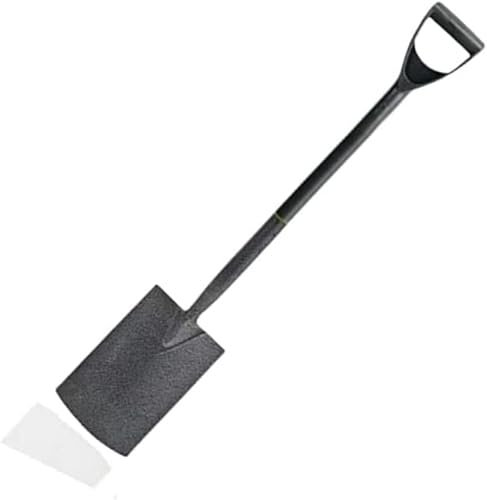 PaMeer Heavy Duty Spades For Gardening Border Spade & Shovels, Lightweight Carbon Steel Digging Spade With Ergonomic D Handle Perfect For Planting & Digging- Grey Edging Spade_7.5 x 18 x 102cm