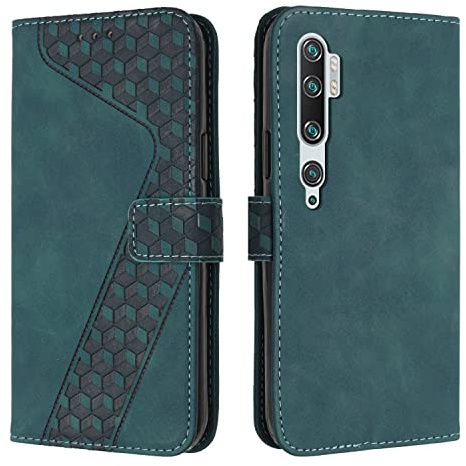 OKZone Kompatibel mit Xiaomi Mi Note 10/Mi Note 10 Pro/Xiaomi Mi CC9 Pro Hülle, PU Leder Handyhülle Tasche Wallet Schutzhülle Flip Cover Klappbar Etui mit Magnet Kartenfach TPU Lederhülle (Zyan)