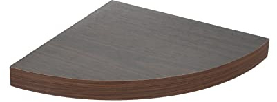HERSIG - Estante Esquinero Curvo Flotante de Pared Wengue Baldas para Baño o Dormitorio Fijación Oculta y Resistente de hasta 10 kg - 29,5x29,5 cm