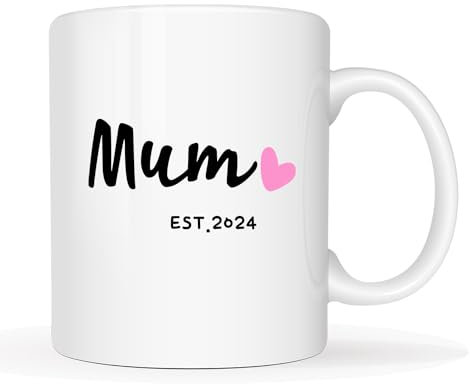This Mum Est 2025 Coffee Mug, Mother's Day New Mum Gifts for Women Her, First Time Mums Cup, White 11 Oz