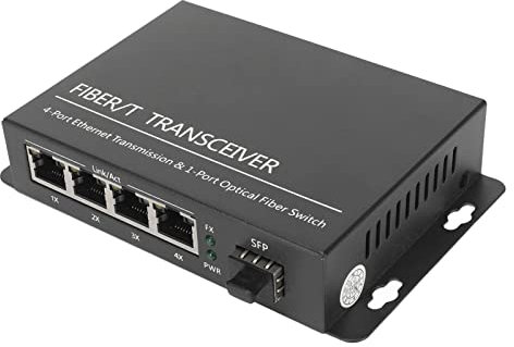 CHICIRIS Émetteur-récepteur Fibre Ethernet,Convertisseur De MéDia Fibre Sfp 1 Port Optique 4 Ports éLectriques Jusqu'à 120 Km Fibre Ethernet Port Rj45