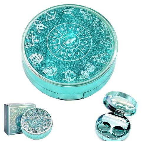 Travel Contact Lens Cases with Mirror, Magical Girl, Durable, Compact, Portable Soak Storage Kit, Protect Your Eyes, Home Case Easy Carry Mini Box,Tweezers Solution Bottle Lens Container