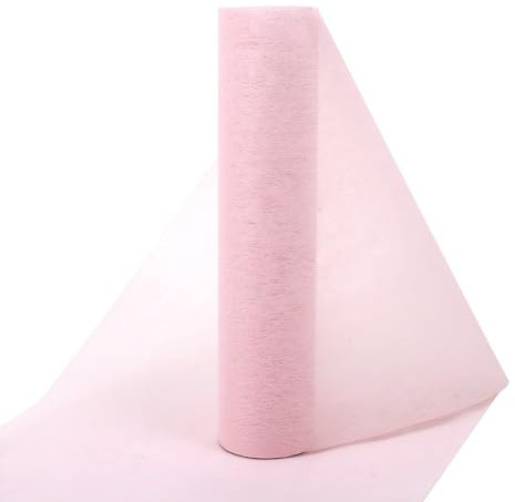 ARVOV Tischläufer Hochzeit, (30 cm x 25 m) Tischläufer Rolle, Tischläufer Taufe, Tüllband Tischläufer, Tischläufer Papierrolle, Tischband, Vlies Tischband Tischläufer Geburtstag für Hochzeit (Rosa)