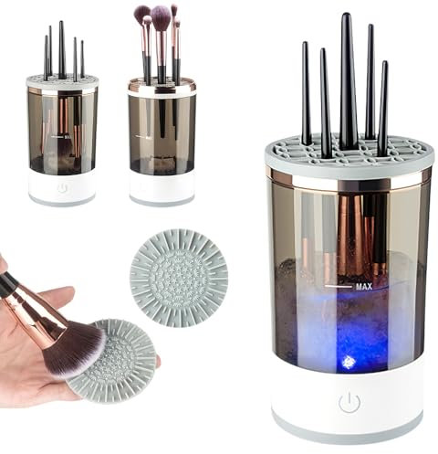 YANGUN Make Up Pinselreiniger Trockner, Elektrischer Pinsel Reinigungsgerät, Automatischer Pinselreiniger Spinner, 7000RPM, USB-betriebene, Reinigen Sie gleichzeitig mehrere Make-up-Pinsel