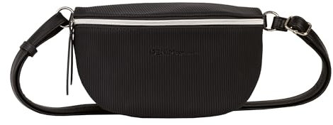 TOM TAILOR Denim Rosie Cord Damen Gürteltasche Bauchtasche Klein Schwarz