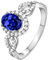 KnSam 18K Gold Hochzeitsring Echt Goldschmuck, Lab Created Saphir 0.58ct Oval Klassiker Partnerringe Au 750 mit Moissanit, Gr.57 (18.1)