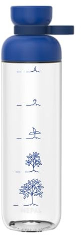 Mepal Trinkflasche mit Zeitmarkierungen - Motivations-Wasserflasche mit extra Trinkkomfort - Einzigartiger Größenangabe - BPA-frei & auslaufsicher - Grow the Tree - 900 ml - Vivid blue
