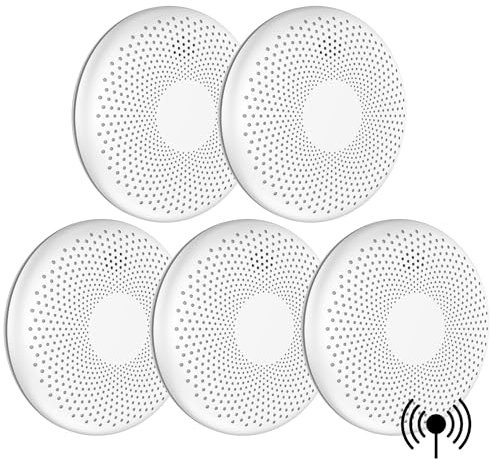 Aroha Link Vernetzte Rauchmelder und Kohlenmonoxid Melder - 10 Jahre Batterie - Kombination CO Melder & Feuermelder Vernetztbar, Kombinationsmelder - 5 Set