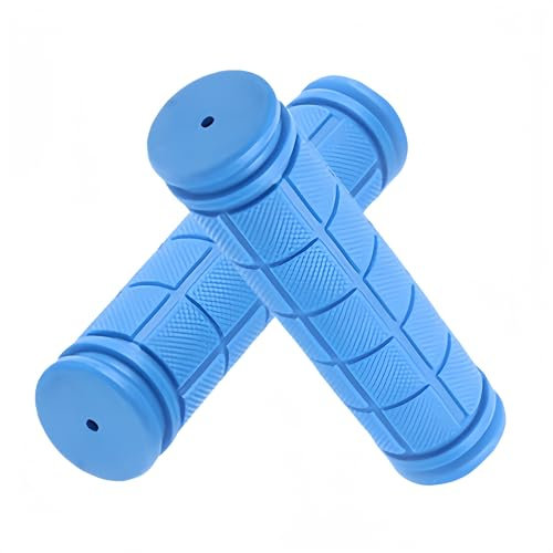 Granmagazz 1 Paio Impugnature Manubrio, Impugnatura Manopole Bici, Manici per bicicletta ergonomici in gomma morbida antiscivolo per Mountain Bike, Scooter(22mm blu)