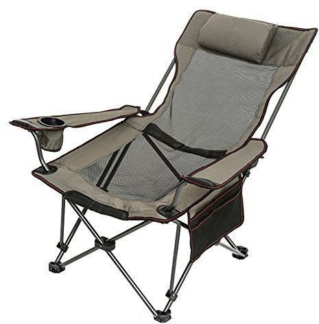 Outdoor Klappstuhl Campingstuhl mit Liegefunktion tragbar und höhenverstellbar inklusive Tragetasche ideal für Camping Wandern Strand Angeln und Garten