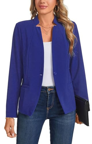YOUNIFIZ Blazer für Damen, lässig, langärmelig, Knopfleiste vorne, für Arbeit und Büro, Blazer mit Taschen, 2025, S-2XL