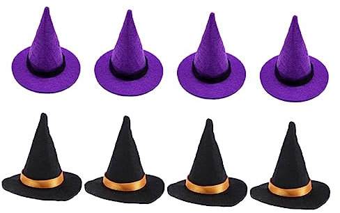 Abaodam 8St Mini-Hexenhut Maskendekoration Poster -Kleiderbügel Rotisserie Halloween Stirnband mini hexenhut halloween hut halloween deko winzigen Hut sammeln Party-Mini-Hut gefühlt